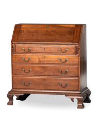 A Chippendale Carved Cherrywood Slant-Front Desk