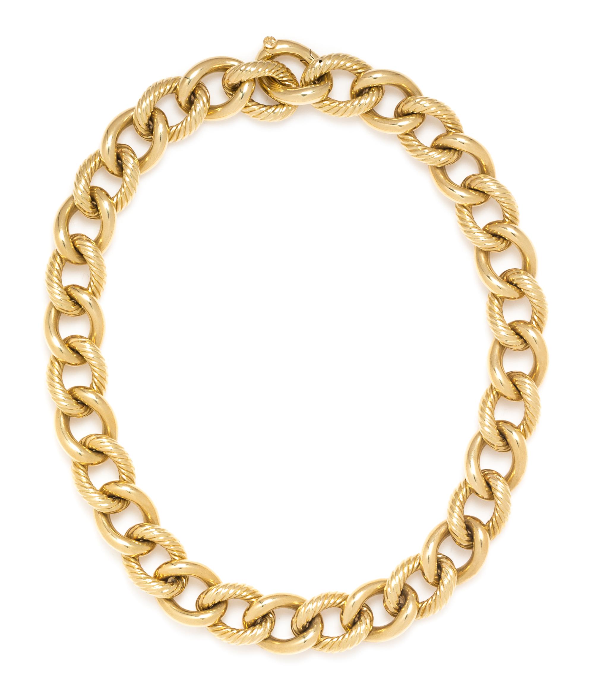 An 18 Karat Yellow Gold "Oval Link" Necklace, David Yurman, 78.60 dwts.