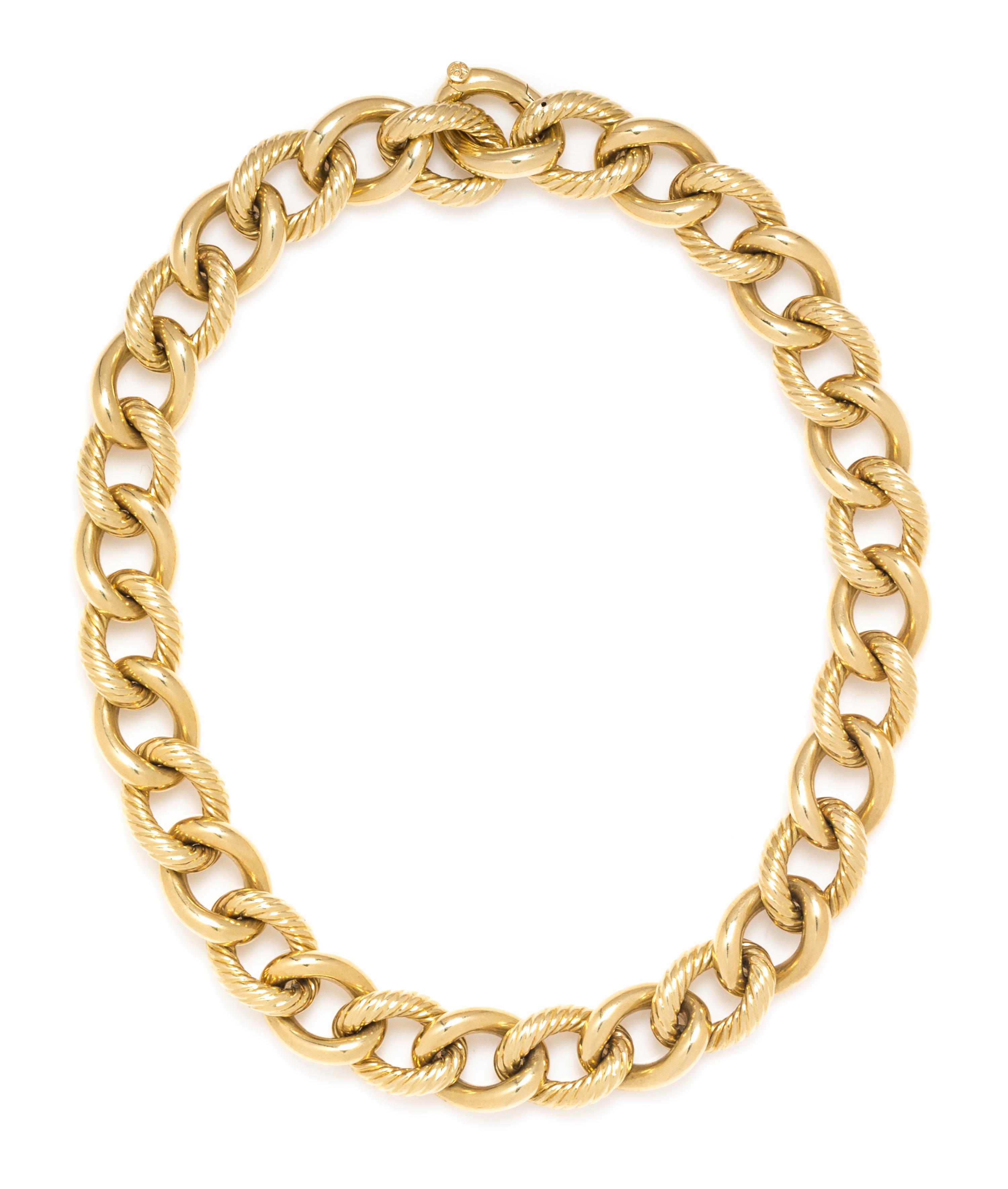 An 18 Karat Yellow Gold "Oval Link" Necklace, David Yurman, 78.60 dwts.