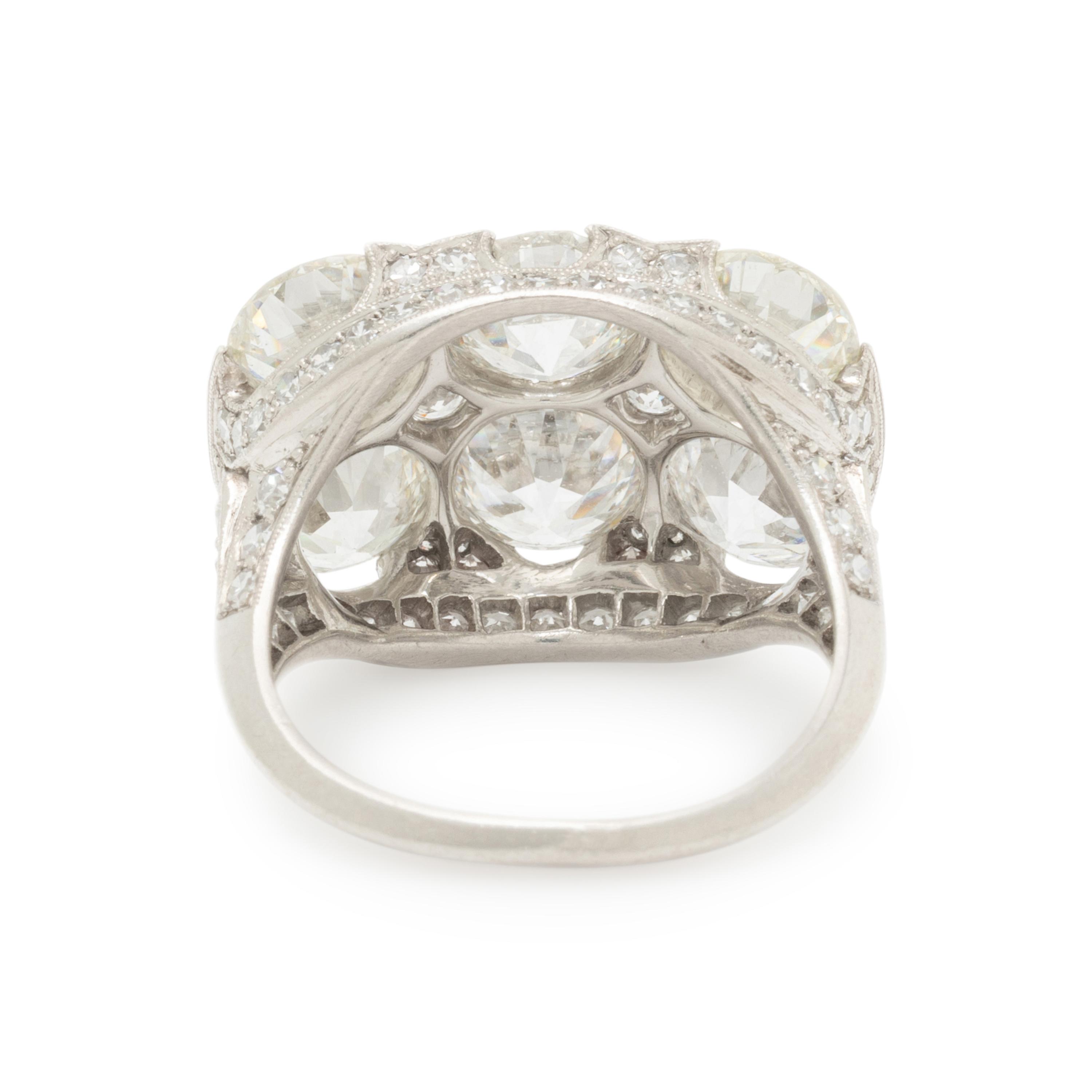ANTIQUE, DIAMOND AND PLATINUM RING