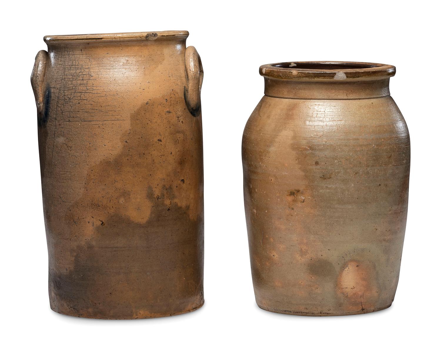 Two Rare Stoneware Crocks