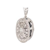 DIAMOND AND WHITE GOLD LOCKET AND EARRINGS
