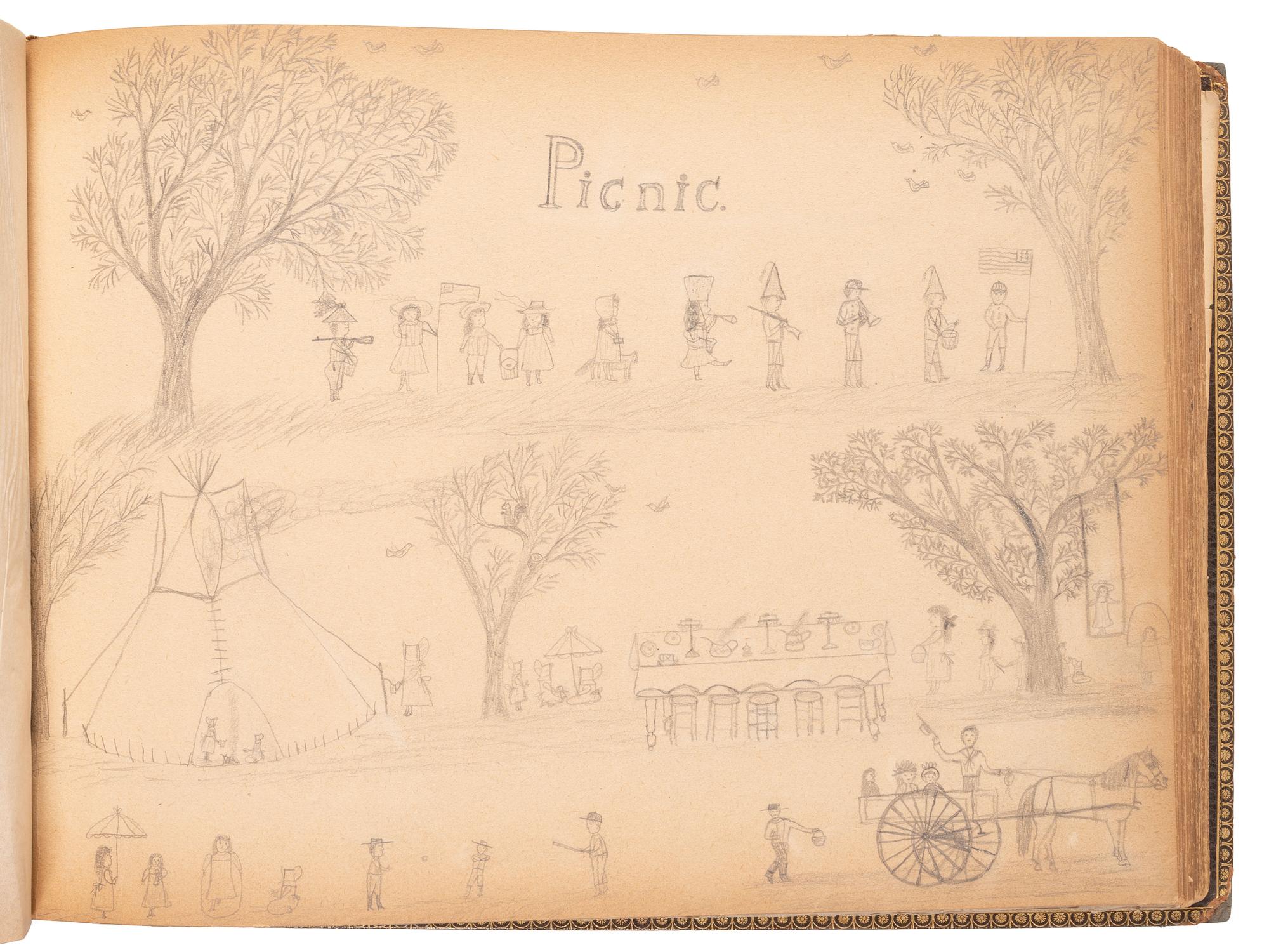 "Drawings Presented to Rev. Pius Boehm by His Little Indian Children." [Crow Creek Reservation, South Dakota.] 4 May 1899.