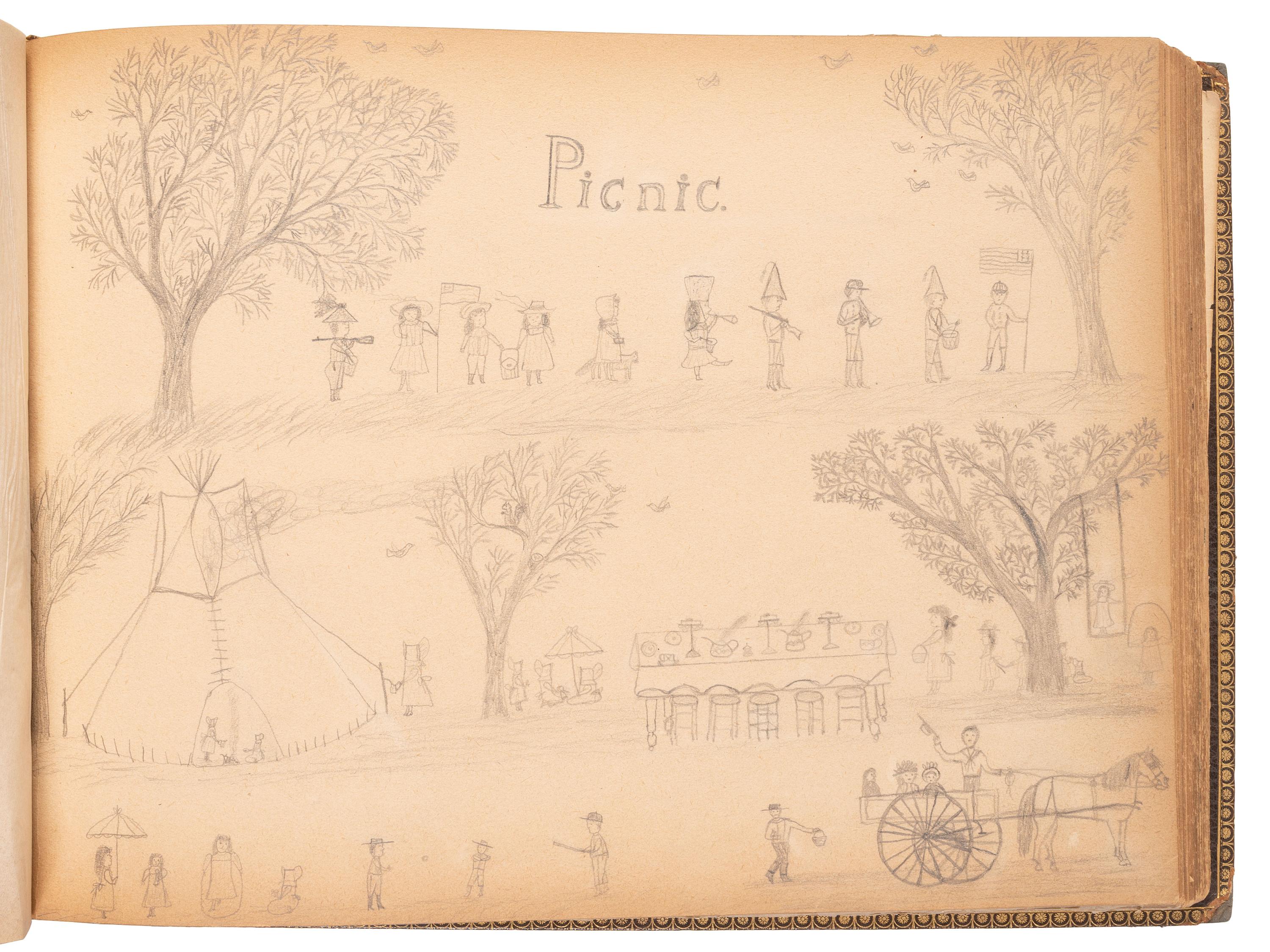"Drawings Presented to Rev. Pius Boehm by His Little Indian Children." [Crow Creek Reservation, South Dakota.] 4 May 1899.