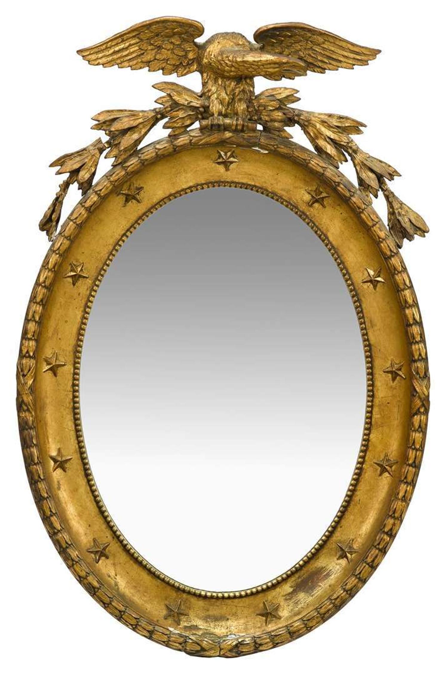 Parcel gilt oval mirror second half 19th century