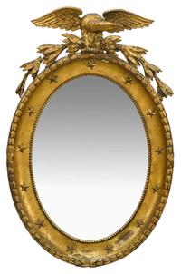Parcel gilt oval mirror second half 19th century