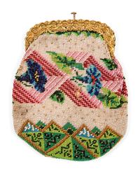 Collection of Sixteen Beaded and Embroidered Fabric and Leather Bags, 1850-1905