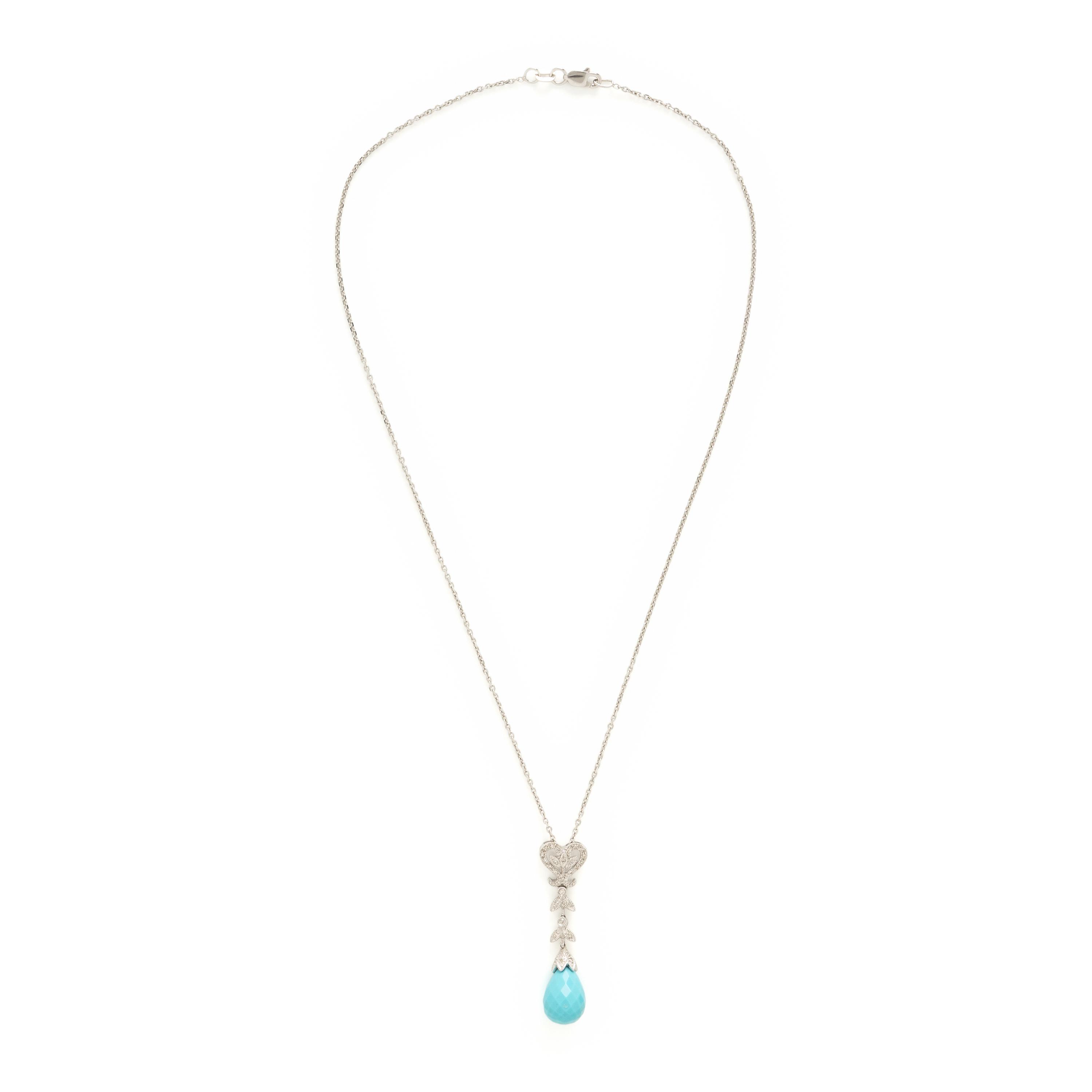 Blue Hardstone, Diamond, and White Gold Demi Parure