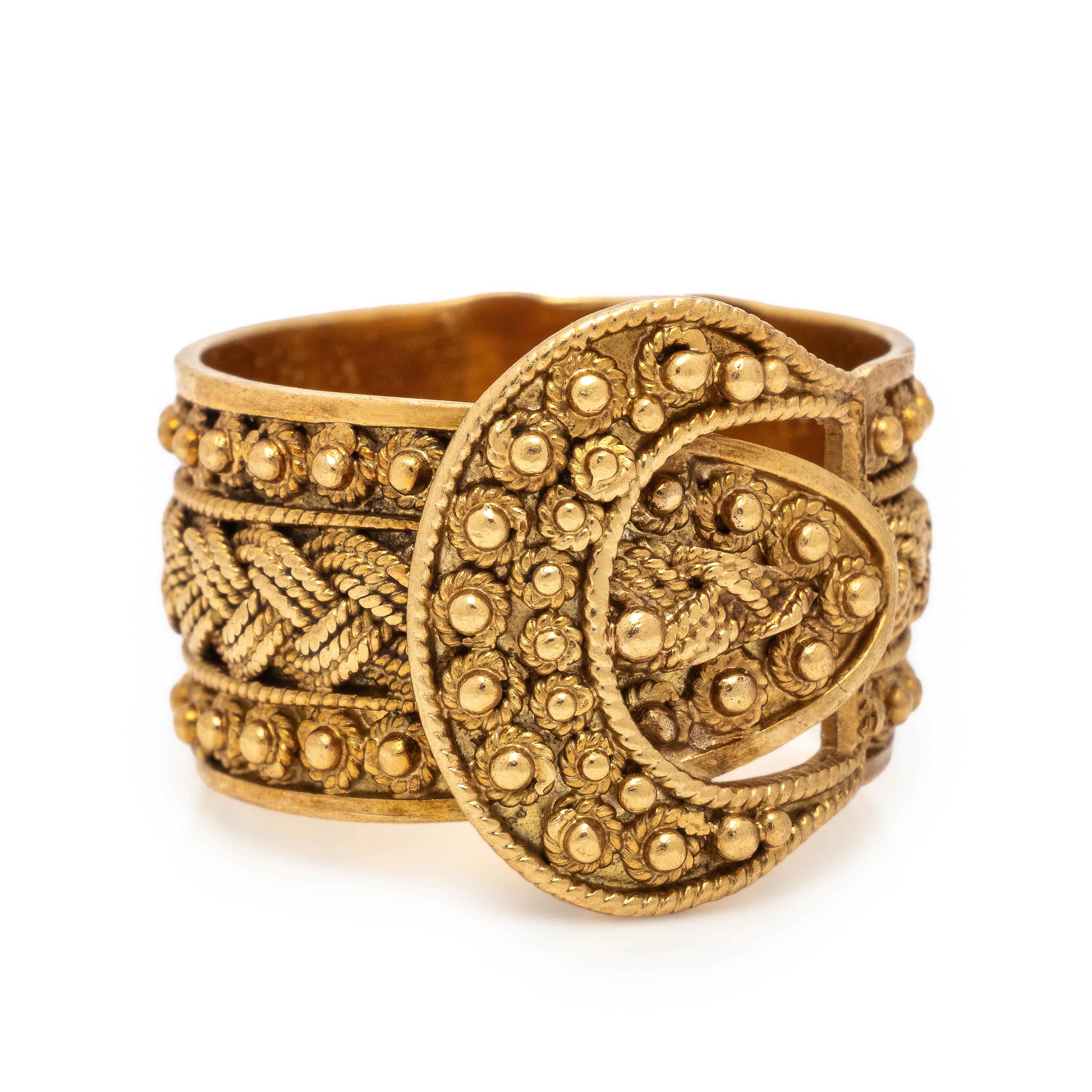 Yellow Gold Buckle Ring
