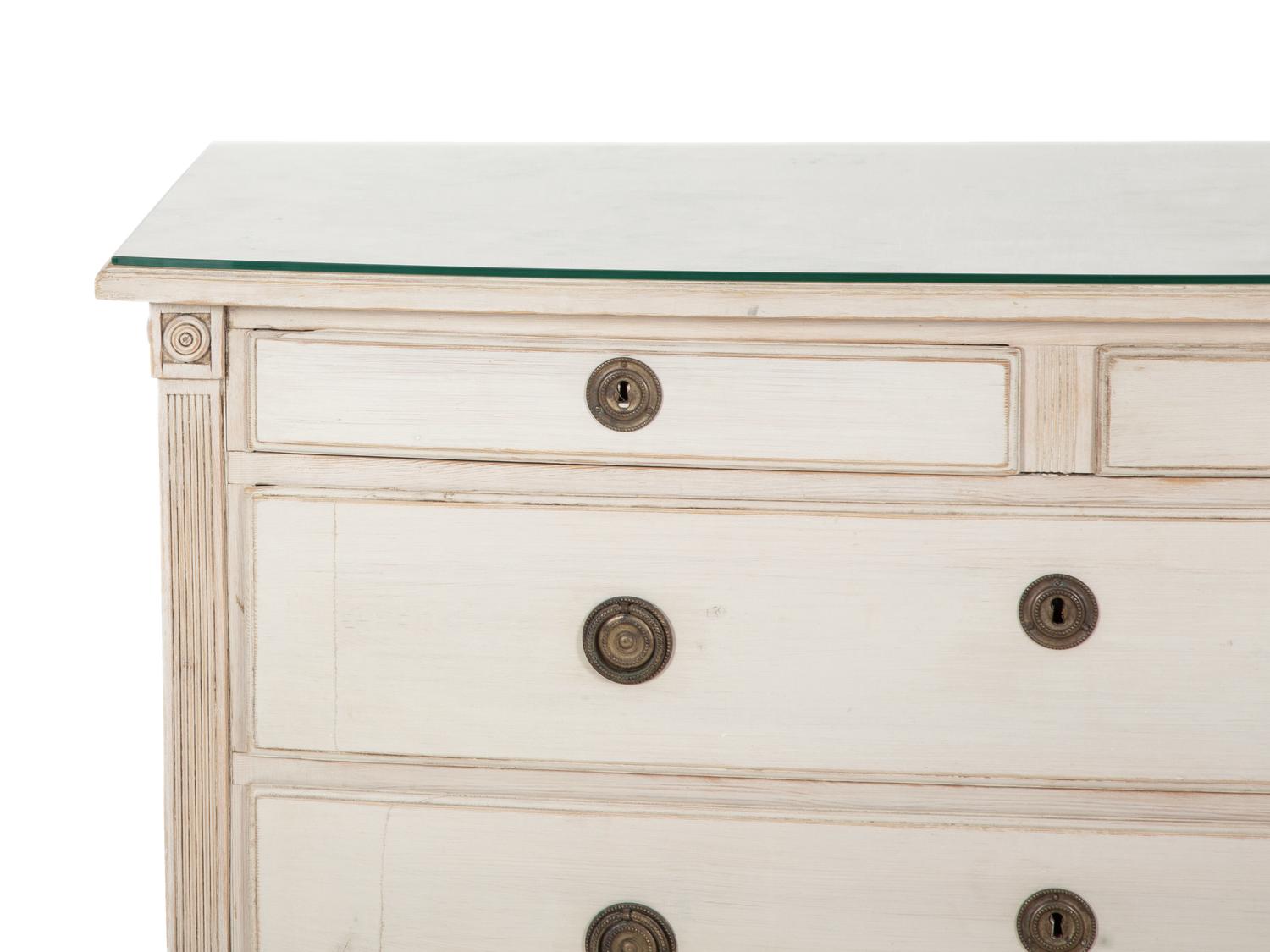 A Gustavian Style Bow Front Painted Commode