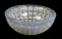 A Lalique Molded and Frosted Glass Bowl Diameter 10 inches.