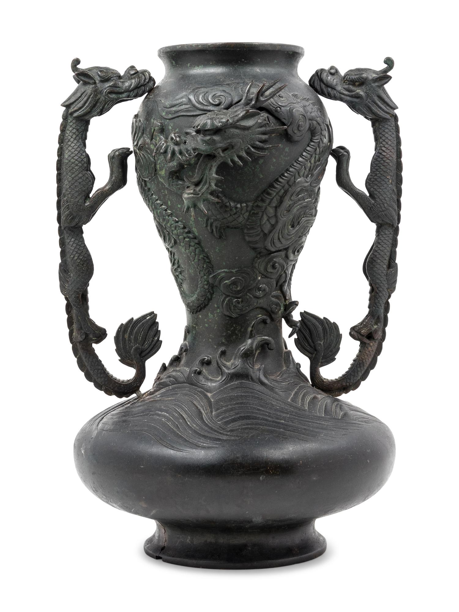 A Japanese Bronze Urn