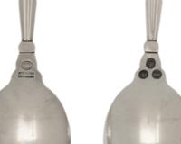 A Set of Twelve Georg Jensen Acorn Silver Teaspoons