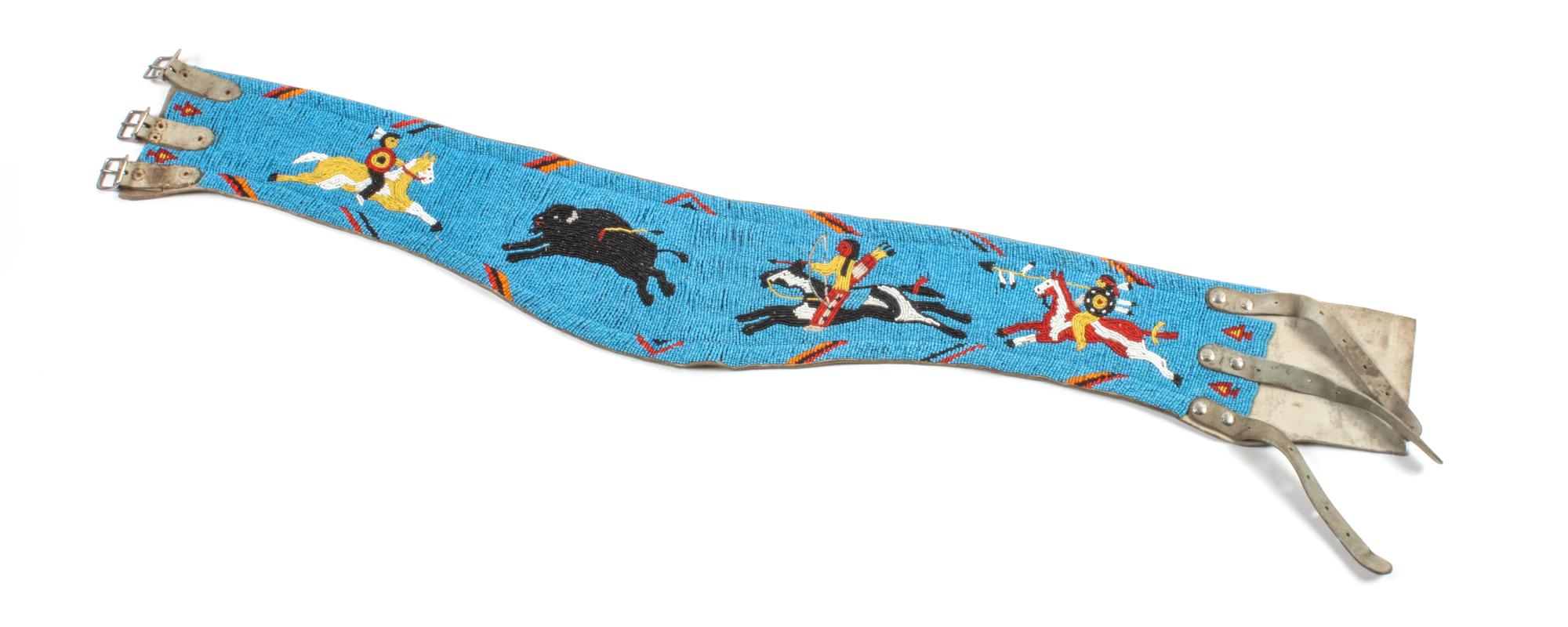 Plateau Beaded Rodeo Belt Length 36 x height 5 1/4 inches — Early 20th Century