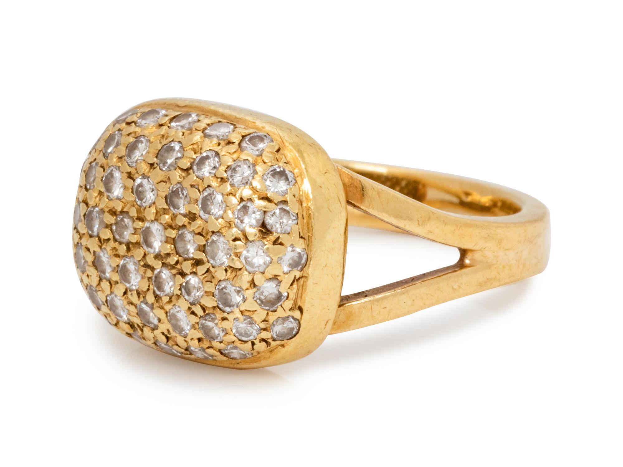 An 18 Karat Yellow Gold and Diamond Ring,