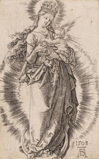 Albrecht Dürer, (German, 1471-1528), Dürer's Coat of Arms, 1523 and Virgin on the Crescent with Starry Crown, 1508