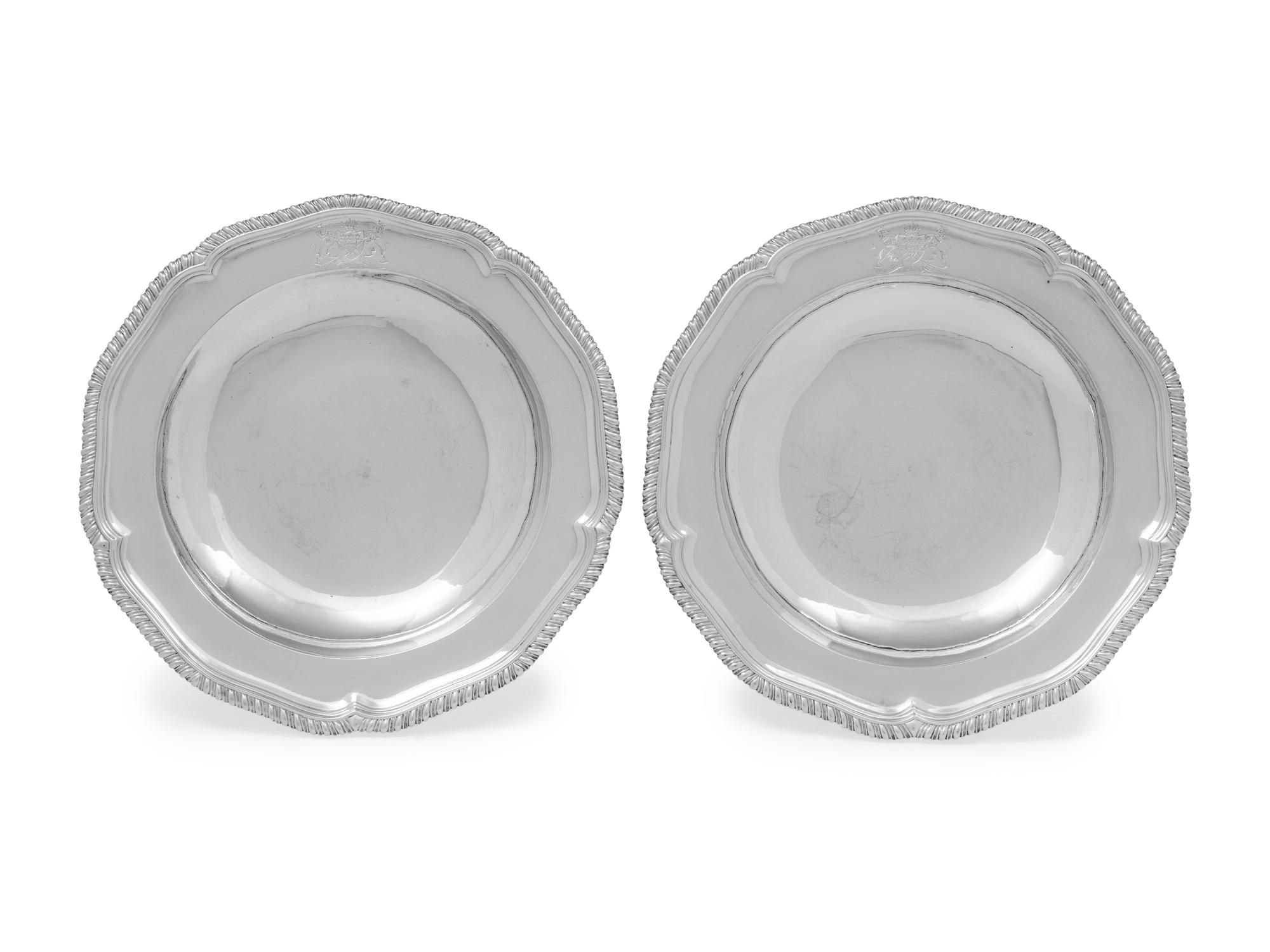 A Pair of George III Silver Soup Plates