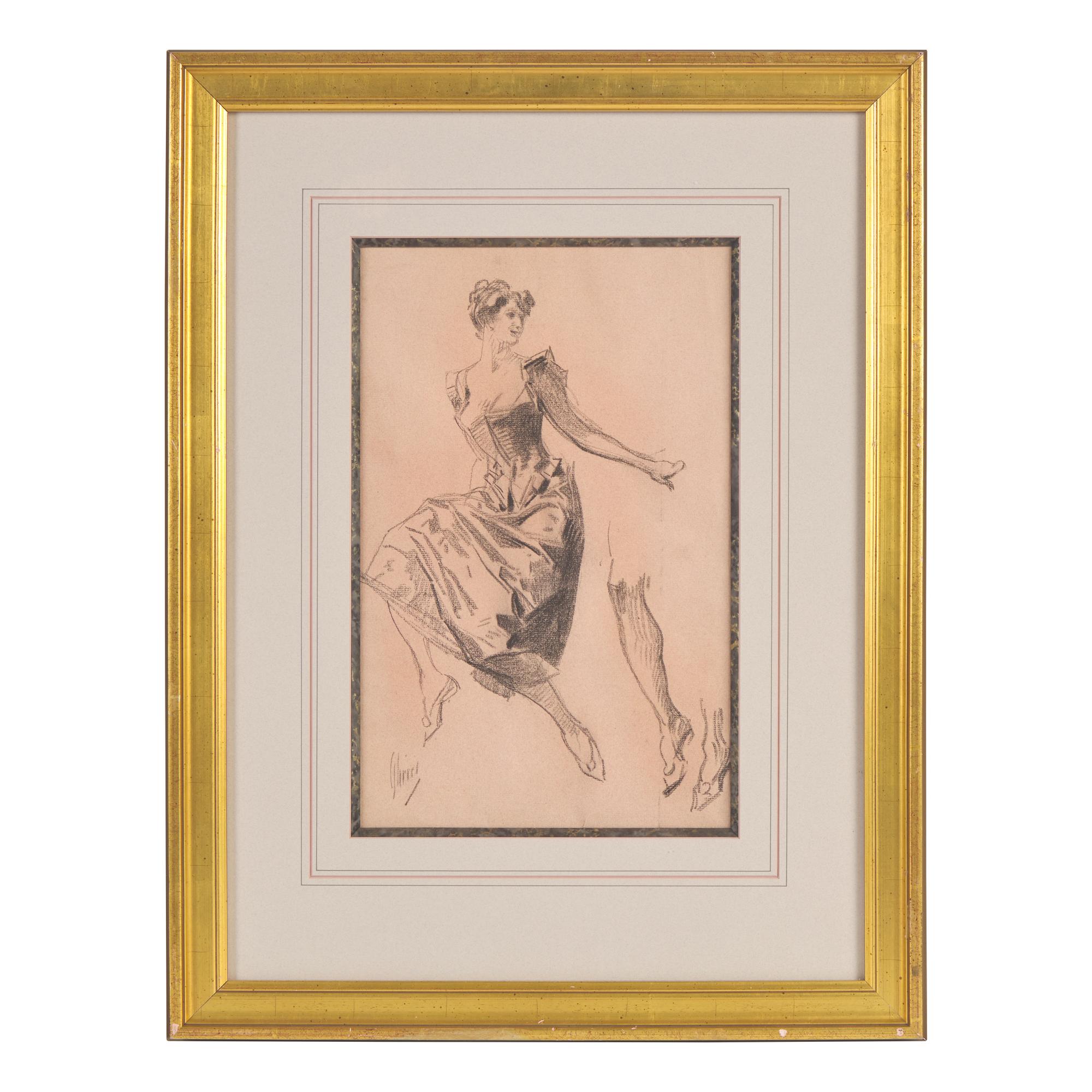 Jules Chéret (French, 1836–1932) — Seated Woman and Woman with Legs (Two Works)