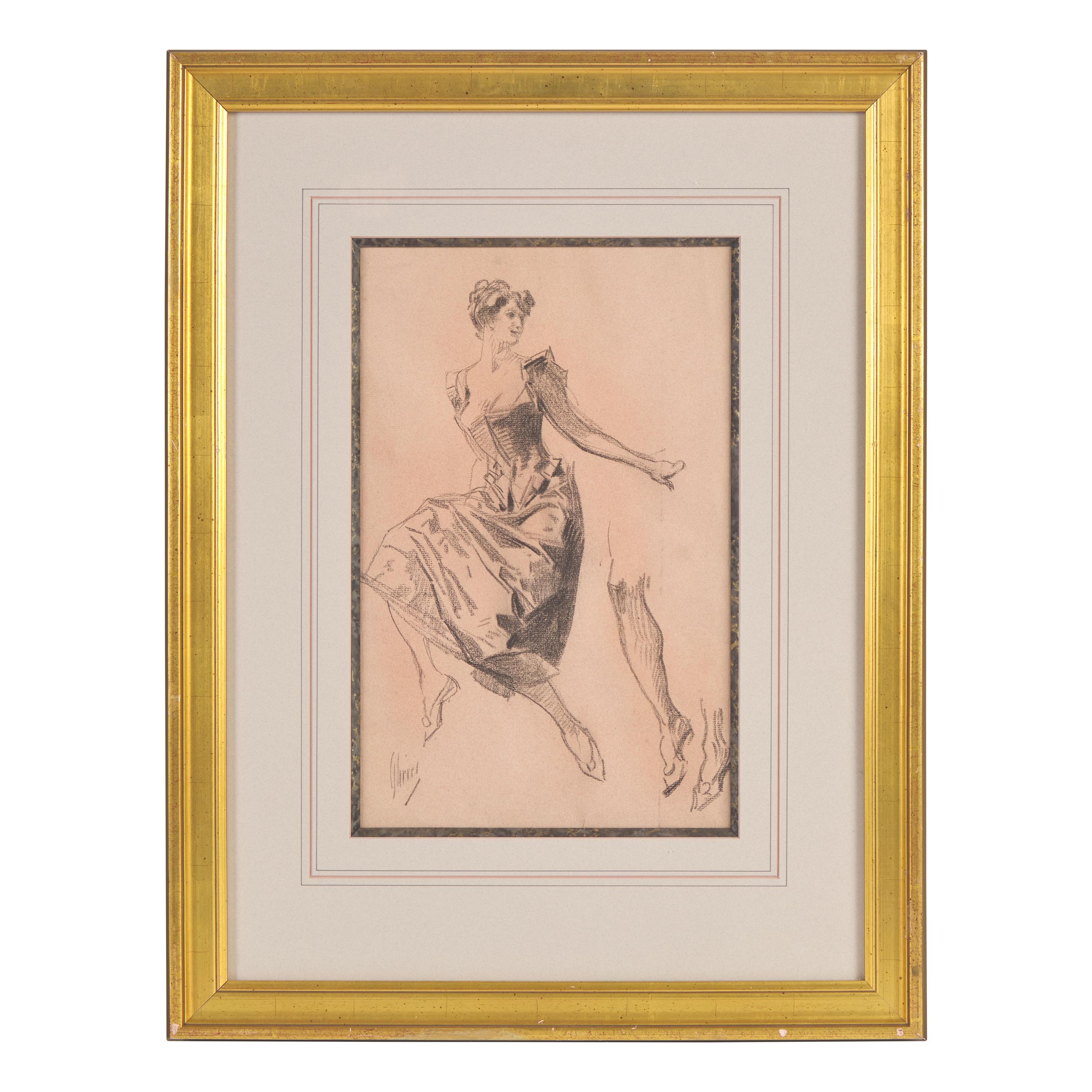 Jules Chéret (French, 1836–1932) — Seated Woman and Woman with Legs (Two Works)