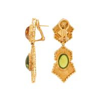 BUCCELLATI, YELLOW GOLD, CITRINE, AND PERIDOT EARRINGS