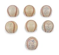 A Large Group of 1950s-60s Kansas City Athletics Team Signed Autograph Baseballs,
