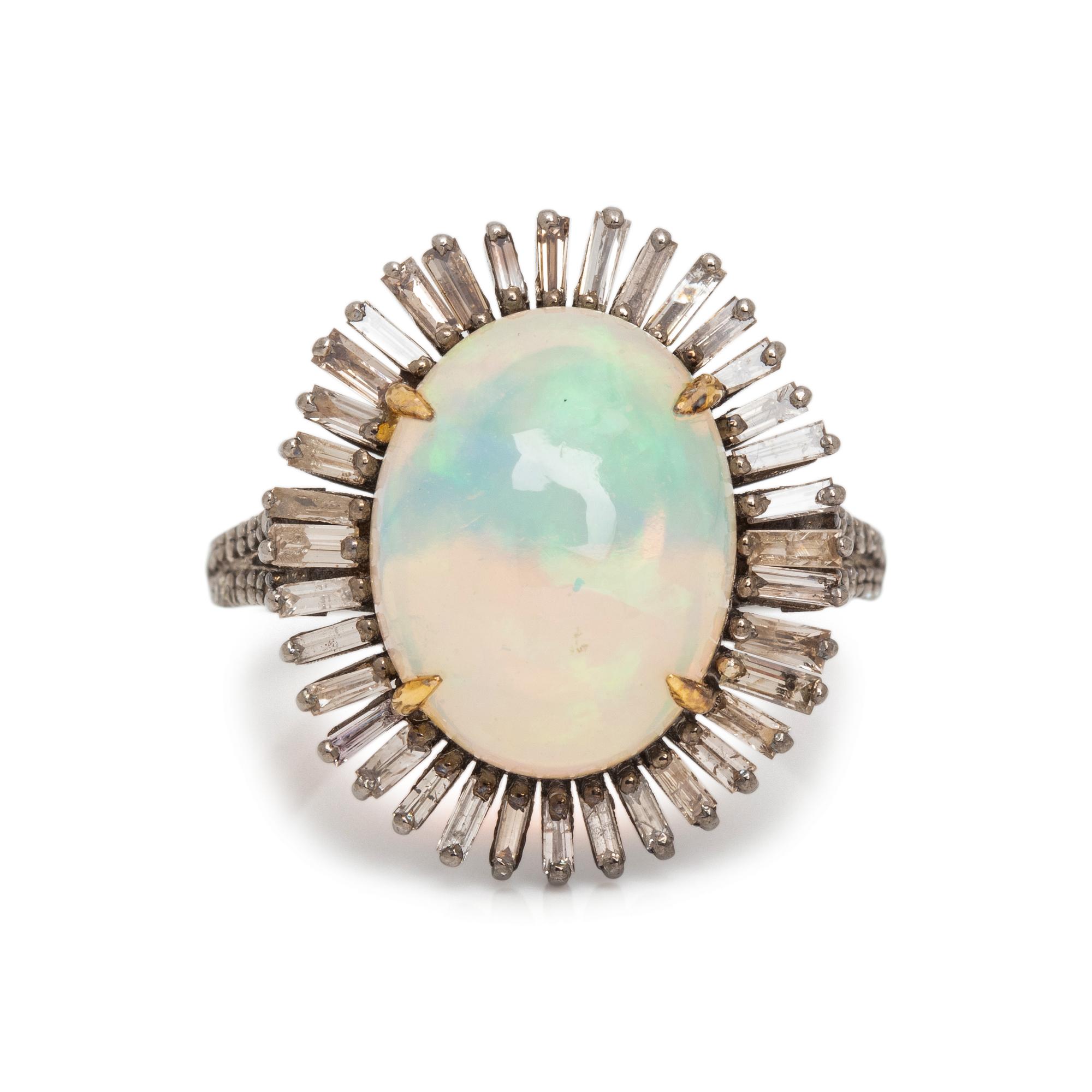 OPAL AND DIAMOND RING