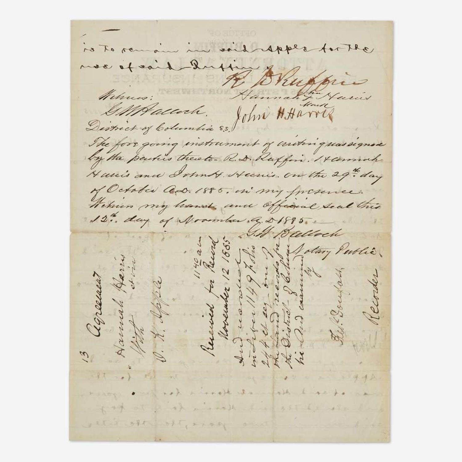 [African-Americana] Douglass, Frederick Document, signed