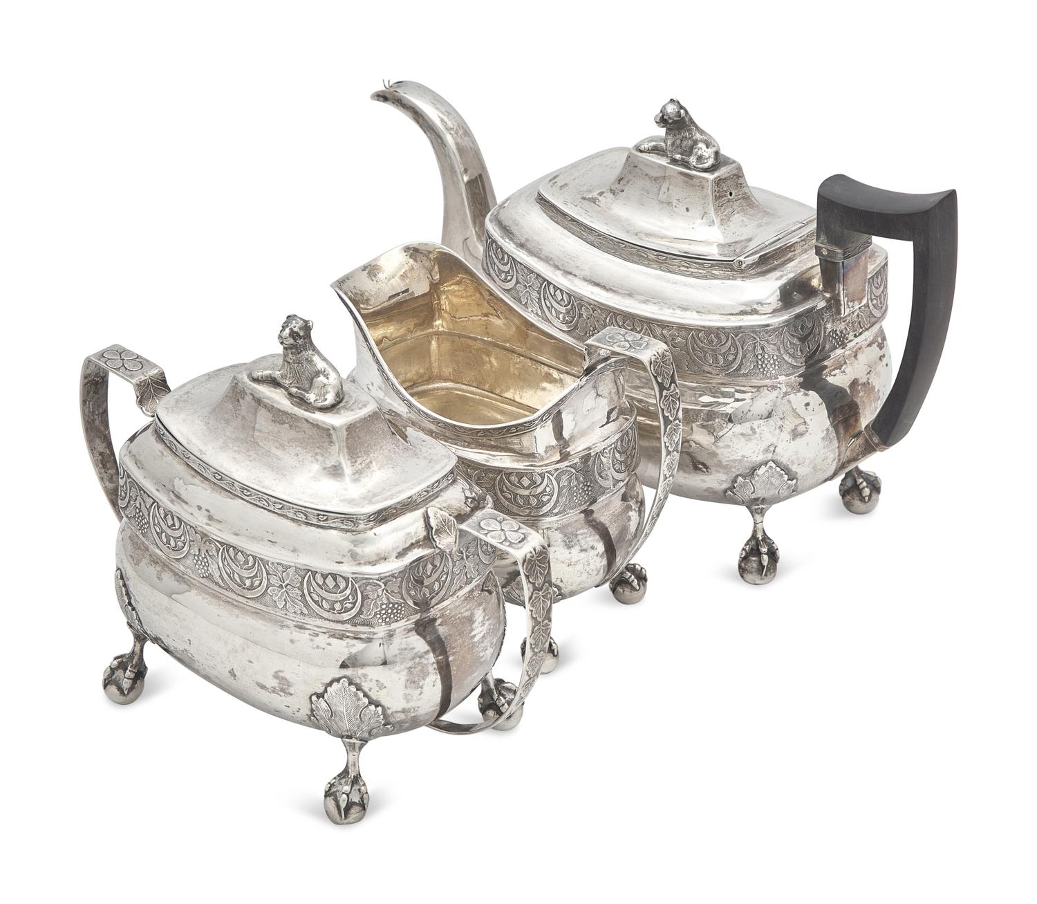 A Federal Three-Piece Silver Tea Service, William Garret Forbes (1751-1840), New York, NY, Circa 1810