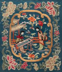 Eight Chinese Embroidered Silk Panels