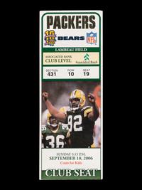 A September 10, 2006 Chicago Bears vs. Green Bay Packers Ticket Stub (Devin Hester's First Career Touchdown Punt Return)