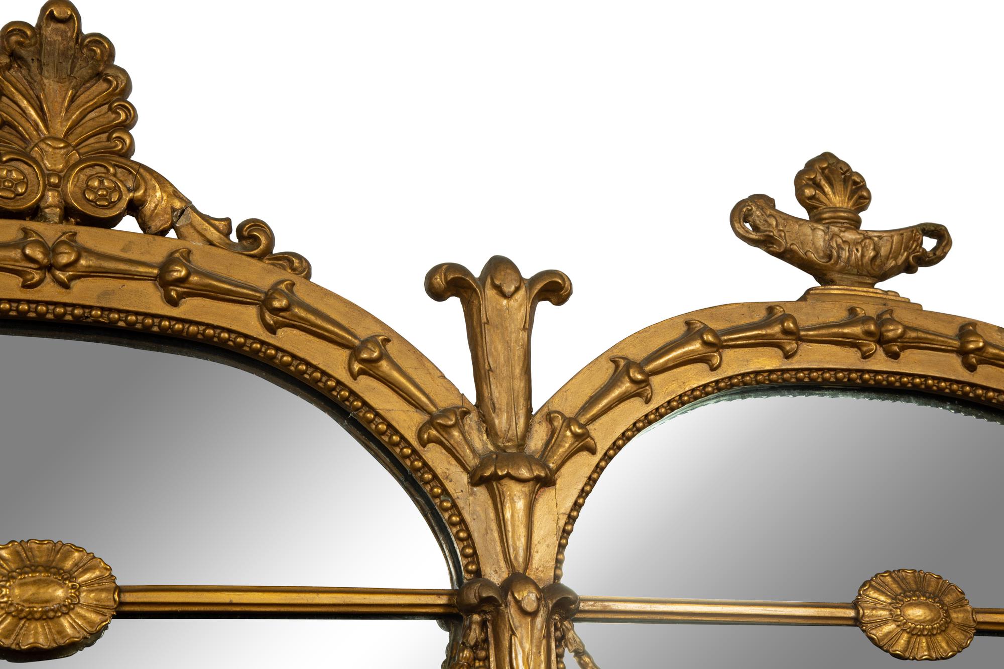 A Louis XVI Style Giltwood Overmantle Mirror — 19TH CENTURY