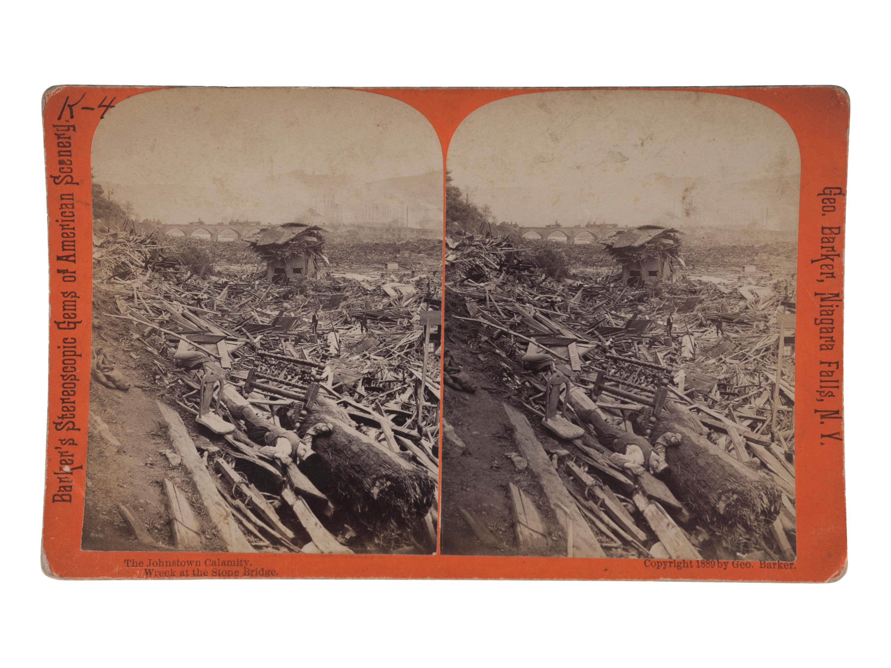 [EARLY PHOTOGRAPHY]. A group of 19 stereoviews highlighted by images of the Saint Paul, Minnesota Ice Carnival and the aftermath of the Johnstown Flood, Pennsylvania.