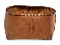 Northwest Coast Cedar Bark Clam Bag and Nuu-chah-nulth Birchbark Container