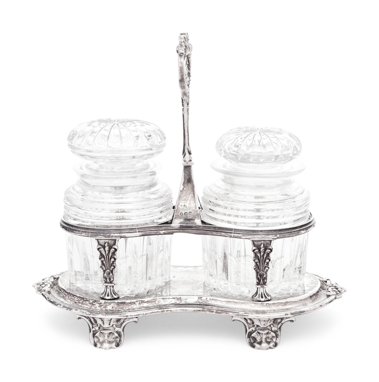 A George III Silver Two-Jar Cruet