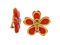 HARDSTONE, DIAMOND, AND YELLOW GOLD EARRINGS