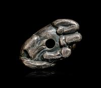 A Silver Horse-Form Ojime