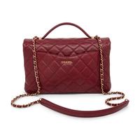 CHANEL, BURGUNDY TOP HANDLE FLAP BAG