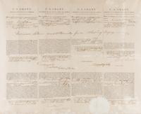 GRANT, ULYSSES S. Document signed, New Bedford, MA, December 13, 1871. Four-language ship papers, for a "whaling voyage."