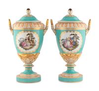 A Pair of Berlin (K.P.M.) Porcelain Urns