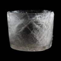 An Unusual Chinese Carved Rutile Quartz 'Pine and Cranes' Brushpot, Bitong 髮晶雕松鶴筆筒