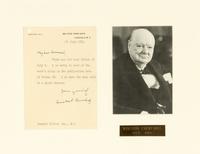 CHURCHILL, Winston Leonard Spencer, Sir (1874-1965). Typed letter signed ("Winston Churchill") to Desmond Flower, London, 19 July 1951.