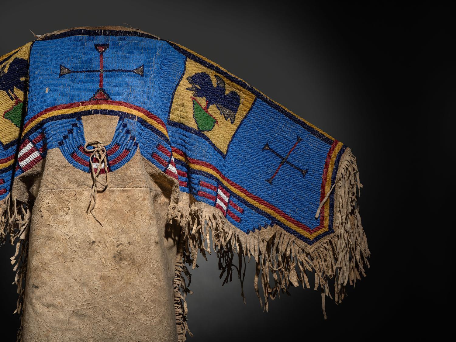 Sioux Beaded Hide Dress, with American Eagles