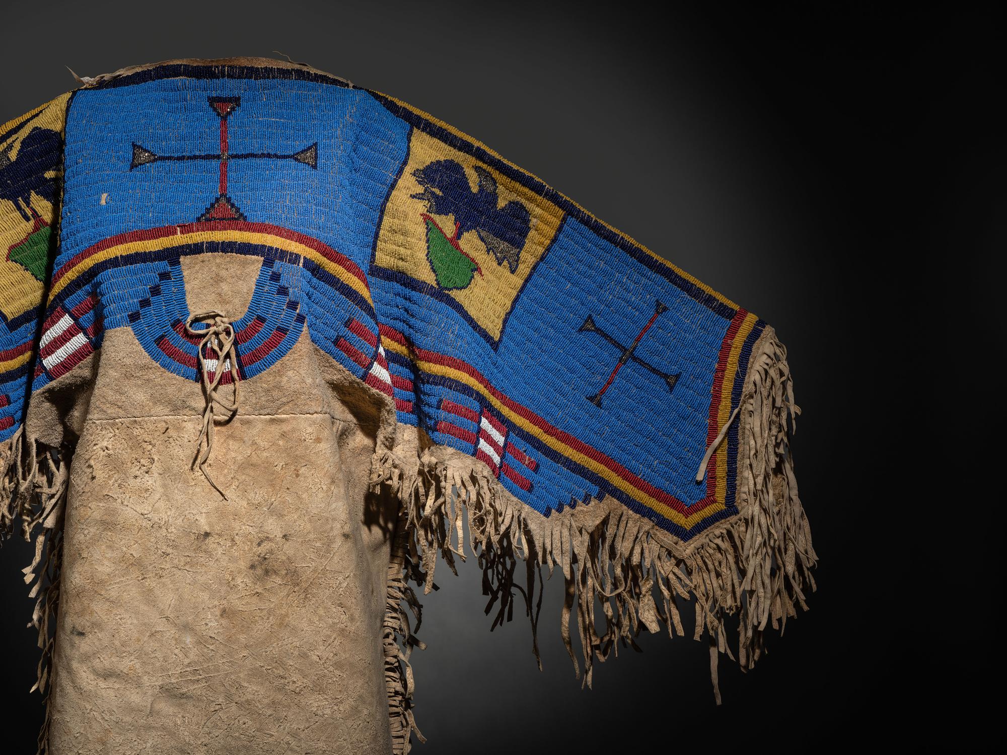 Sioux Beaded Hide Dress, with American Eagles