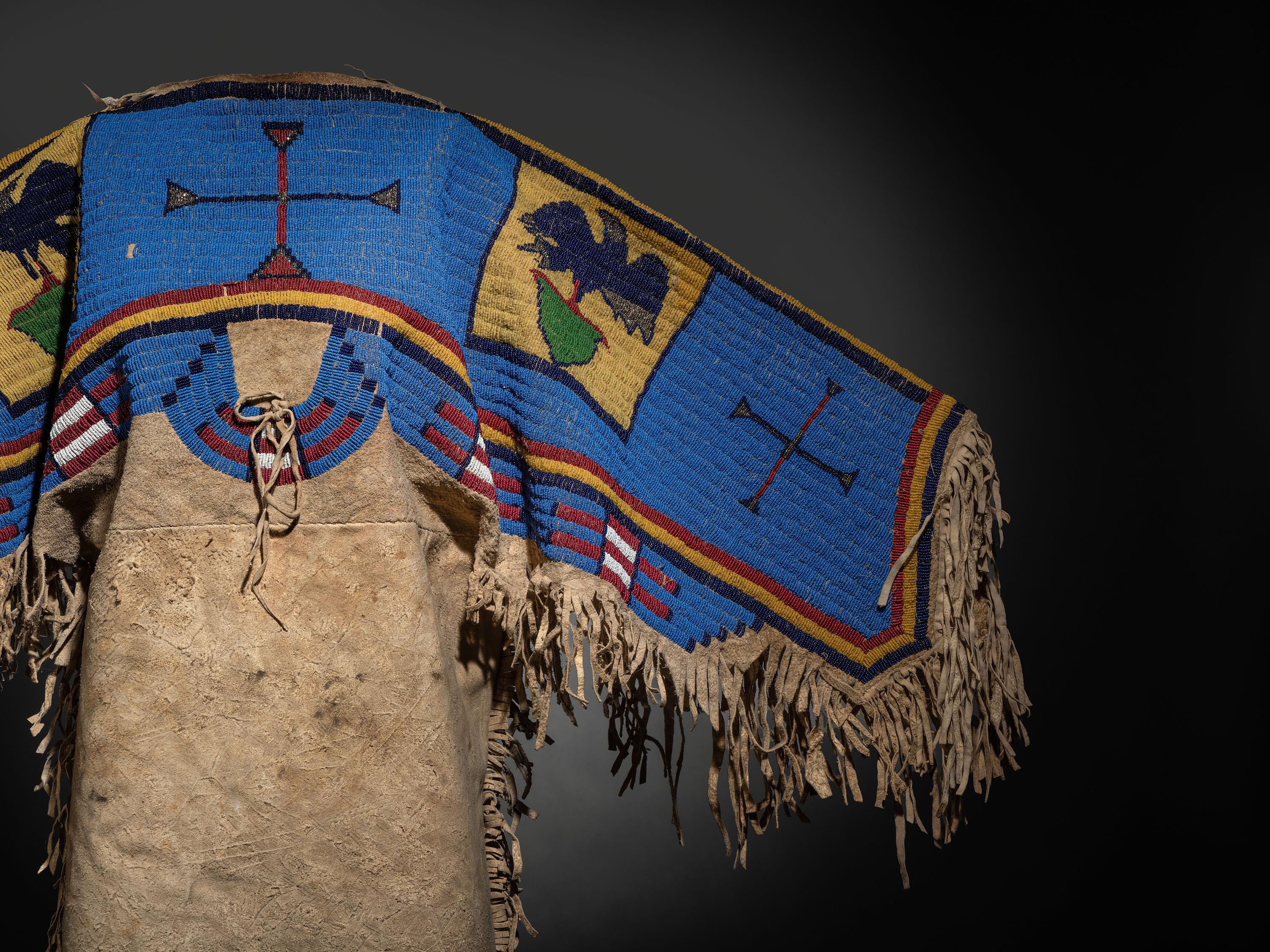 Sioux Beaded Hide Dress, with American Eagles