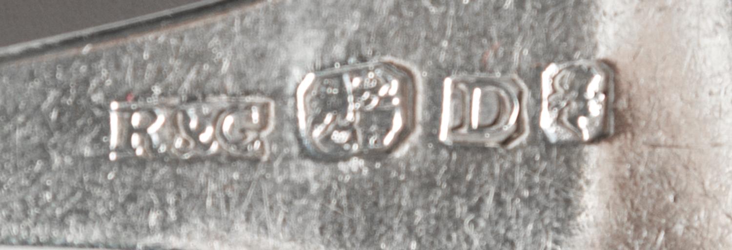 A Set of Ten Coin Silver Spoons,, 19th Century, maker's mark R&G, monogrammed GB.