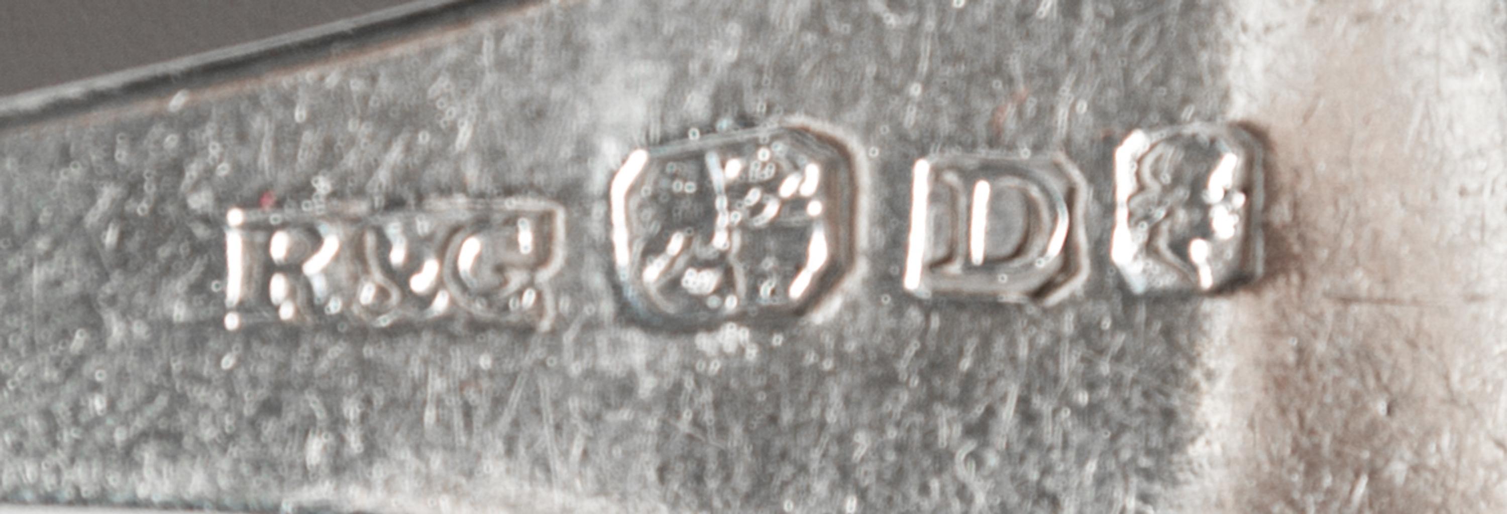 A Set of Ten Coin Silver Spoons,, 19th Century, maker's mark R&G, monogrammed GB.