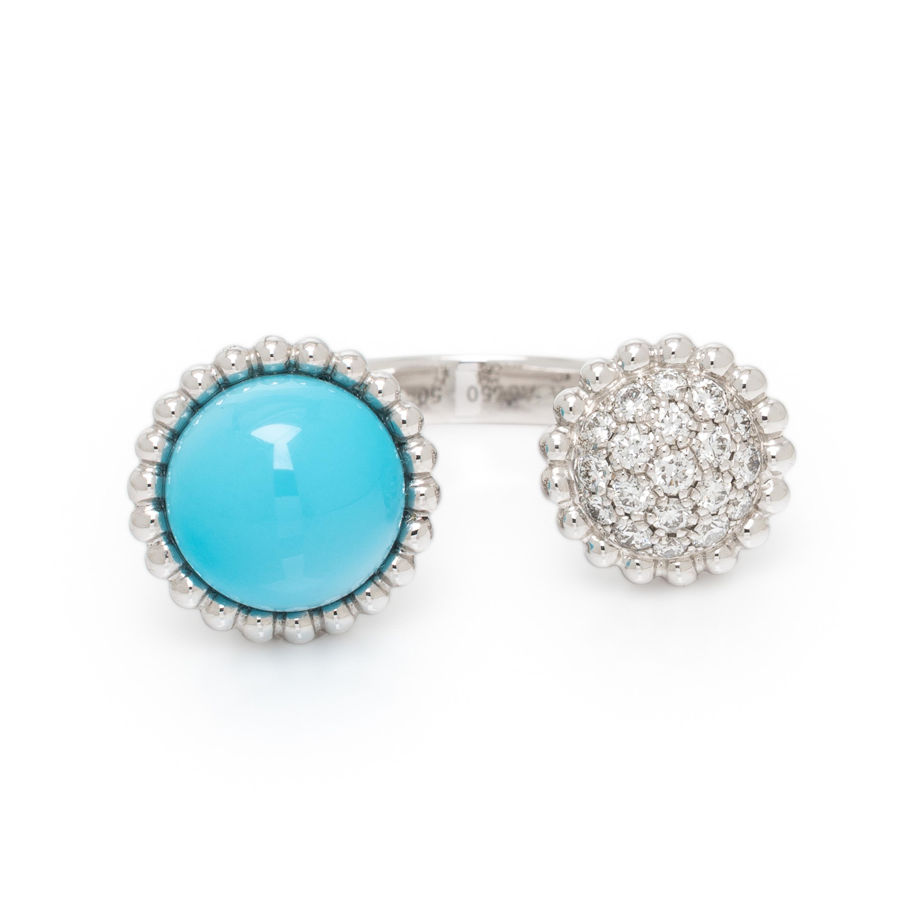 VAN CLEEF & ARPELS, TURQUOISE, DIAMOND, AND WHITE GOLD 'PERLÉE COULEURS' RING