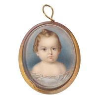 English School 19th Century, A Portrait Miniature of a Child
