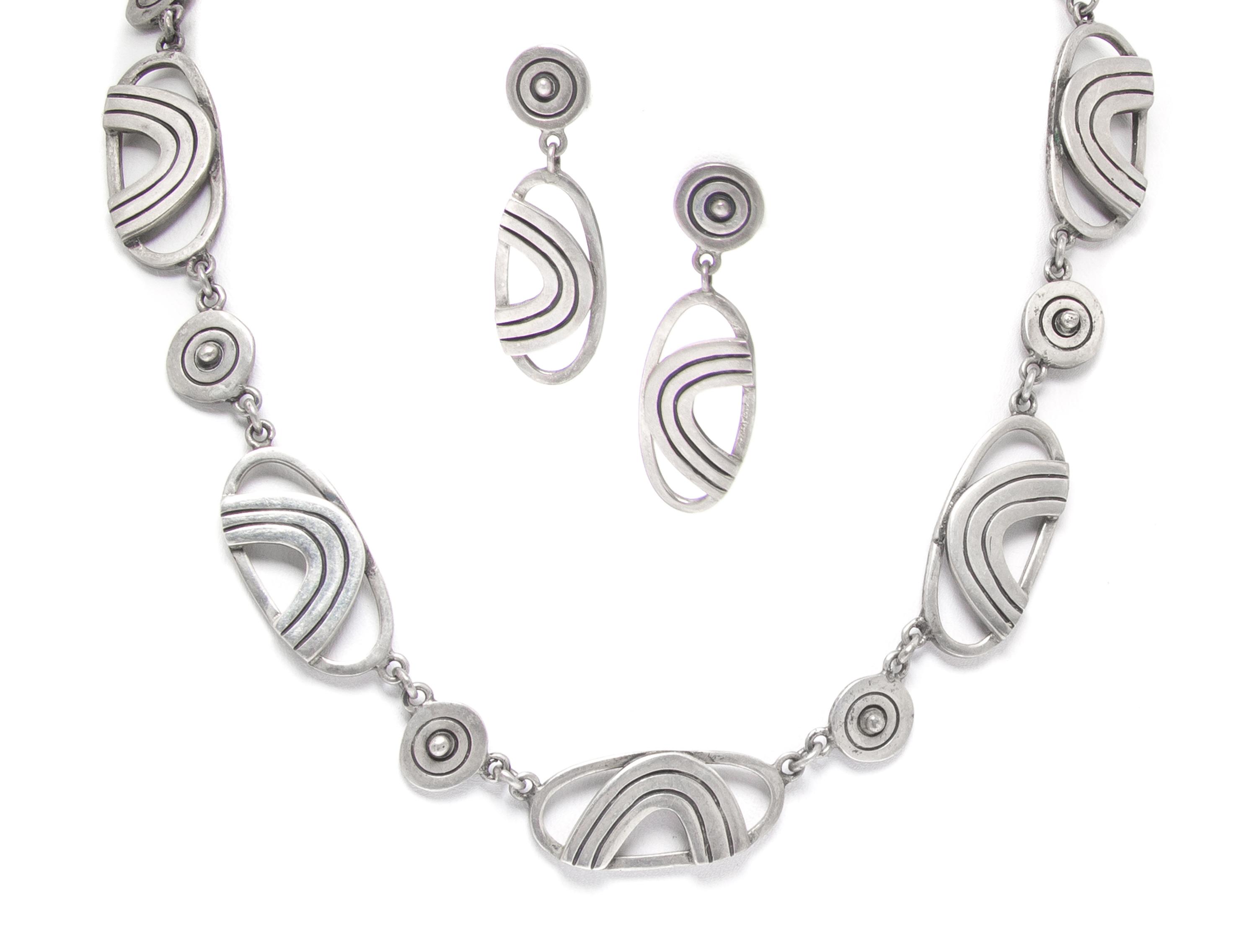 A Sterling Silver Demi Parure, Erika Hult de Corral, 47.60 dwts.