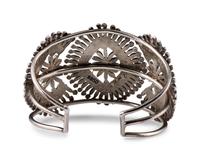 Zuni Silver and Petit Point Turquoise Cluster Cuff Bracelet